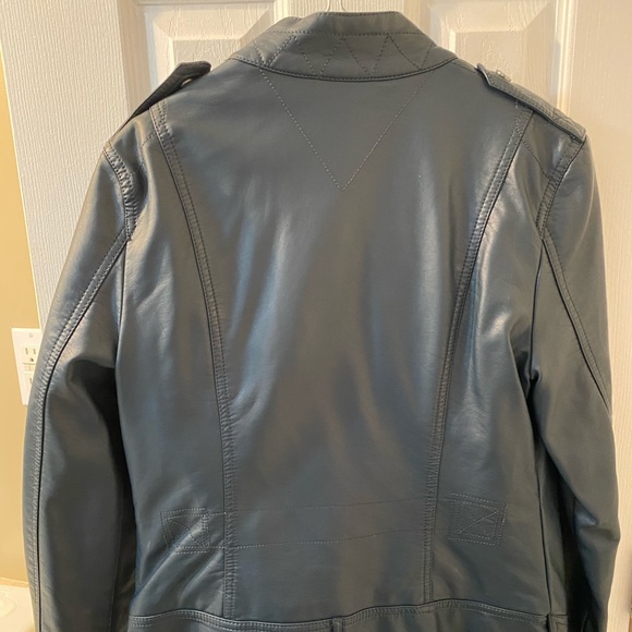 Small Blue Leather Jacket - Black Rivet - Picture 2 of 2